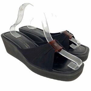 DONALD J PLINER Y2K Microfiber Foam Wedge Platform Sandal 11 Black
